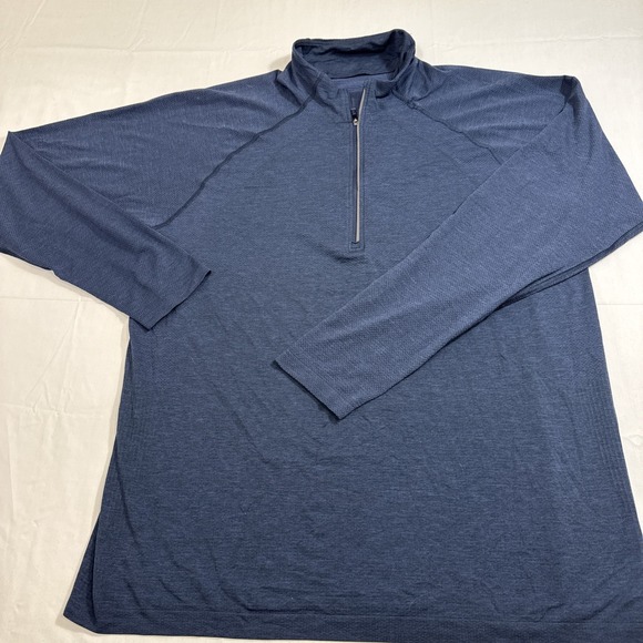 Lululemon Metal Vent Tech Midweight Half Zip GRAY/BLUE Athletic MEN XL - Picture 1 of 8